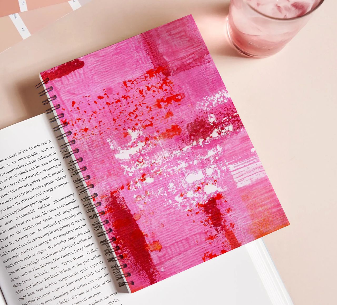 Surfaces 13 | Very Hot Pink & Red | Abstract Painting Ringbuch von sabidussi