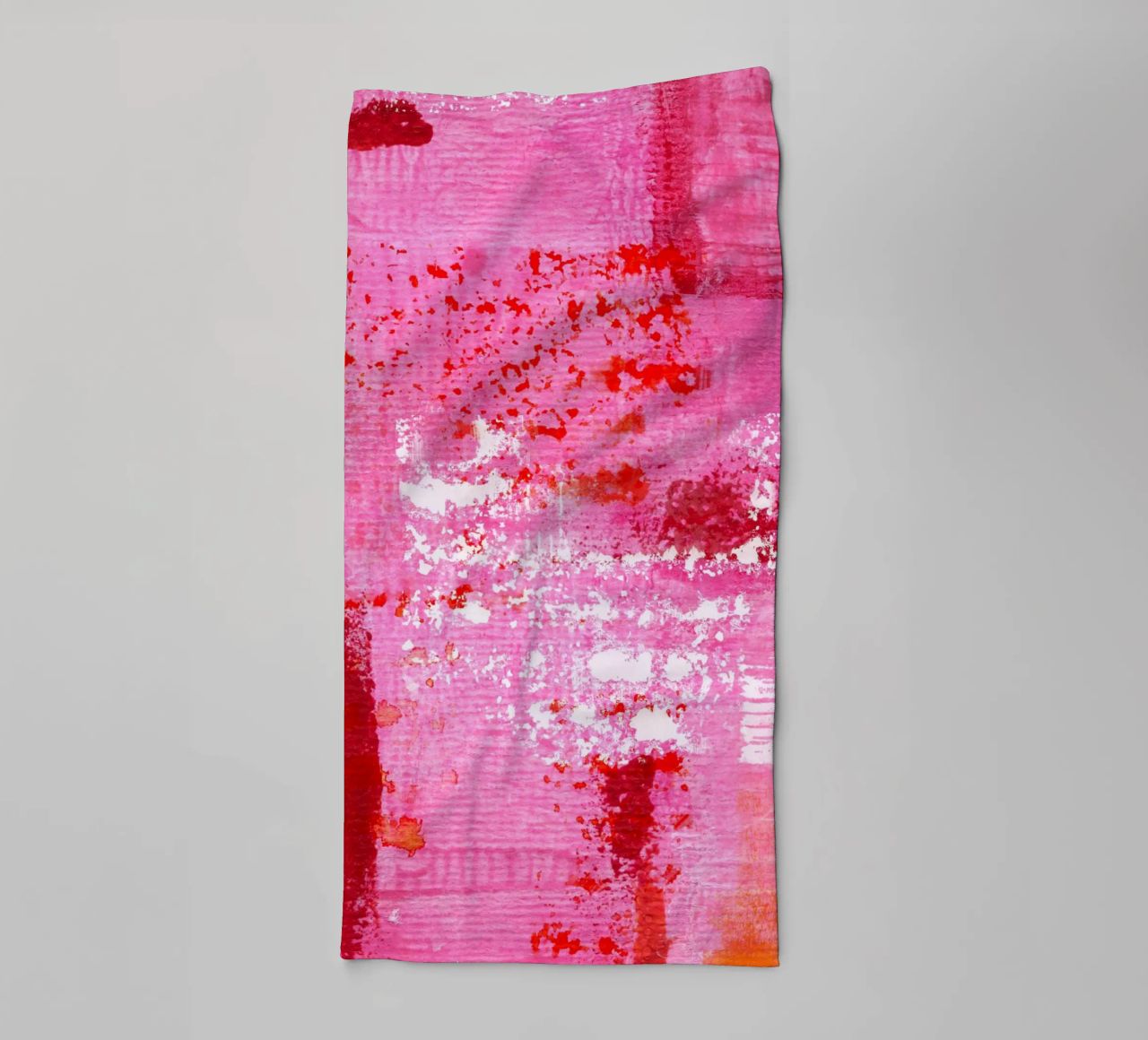 Surfaces 13 | Very Hot Pink & Red | Abstract Painting Handtuch von sabidussi