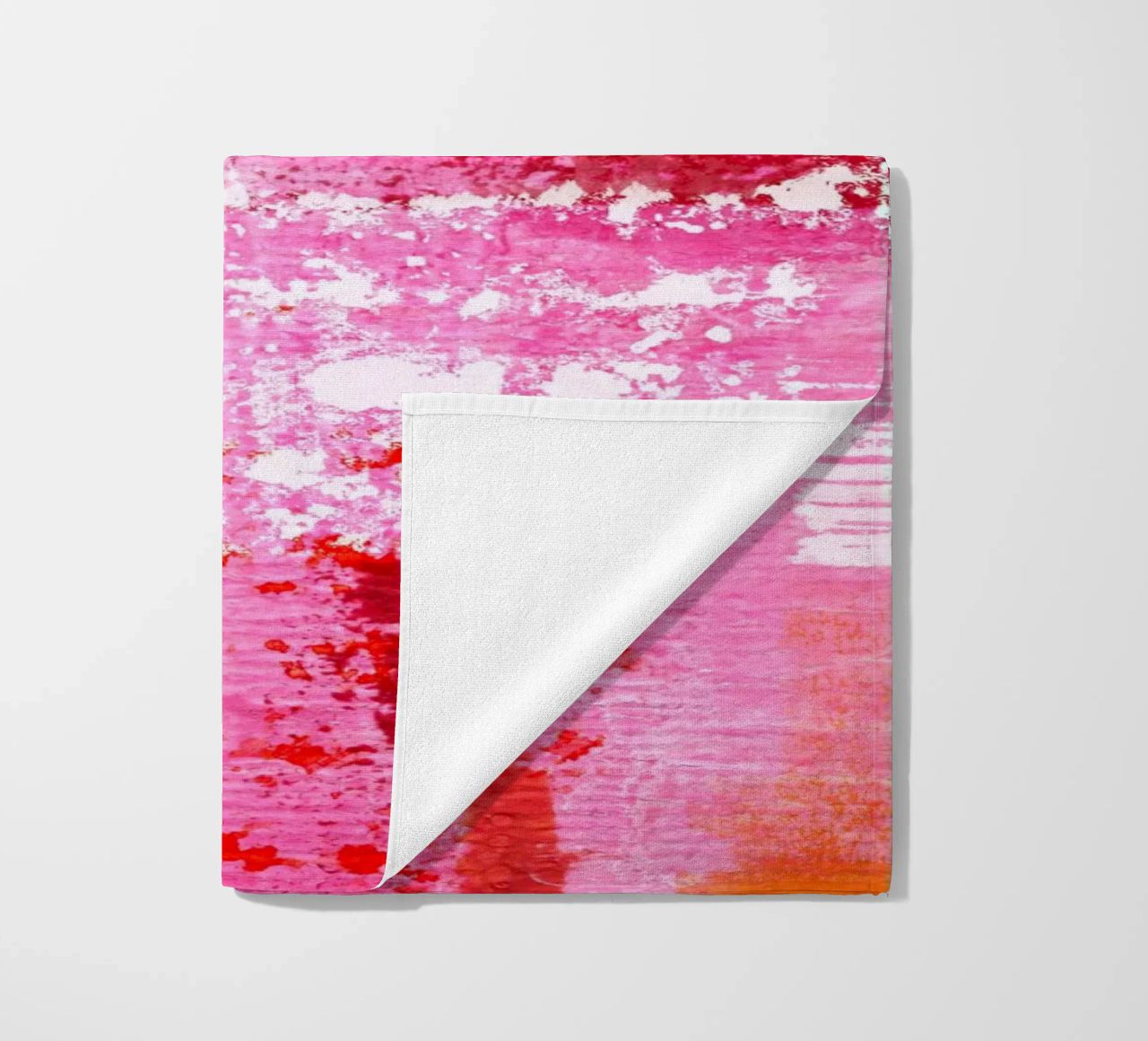 Surfaces 13 | Very Hot Pink & Red | Abstract Painting Strandtuch von sabidussi