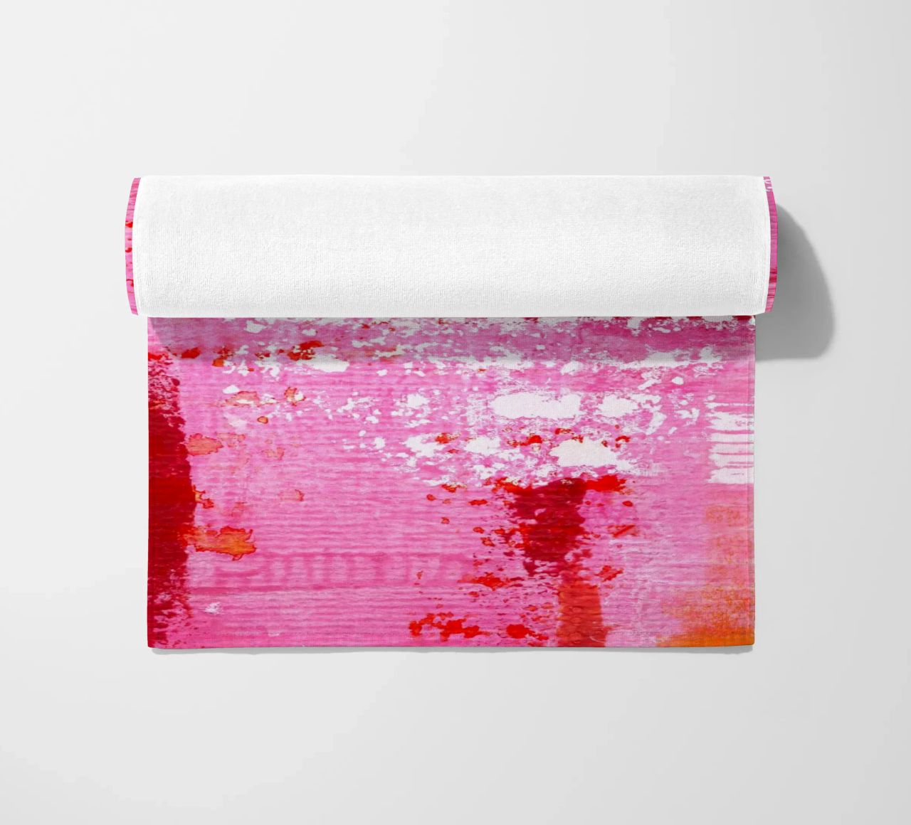 Surfaces 13 | Very Hot Pink & Red | Abstract Painting Strandtuch von sabidussi