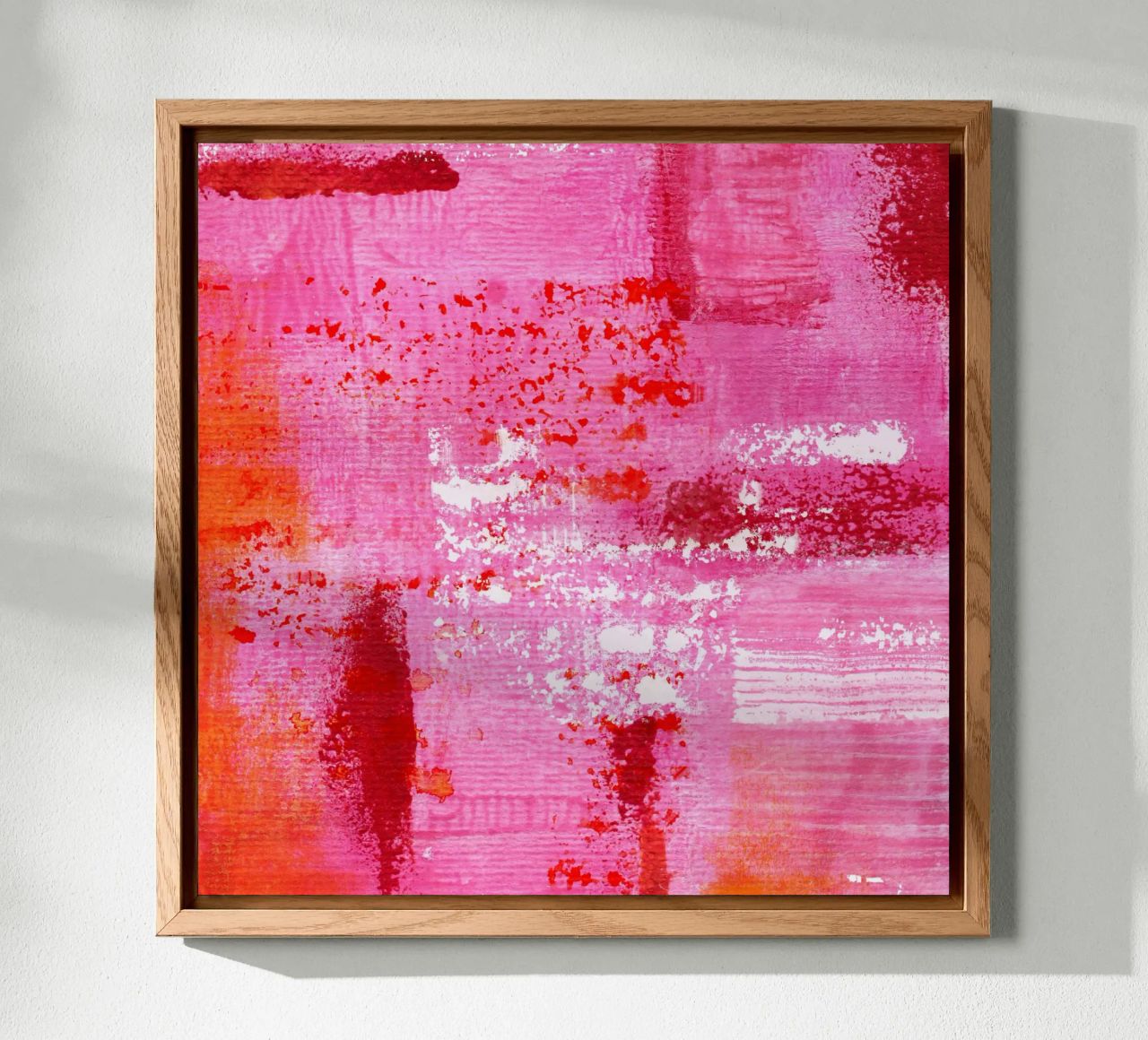 Surfaces 13 | Very Hot Pink & Red | Abstract Painting Alu-Dibond von sabidussi