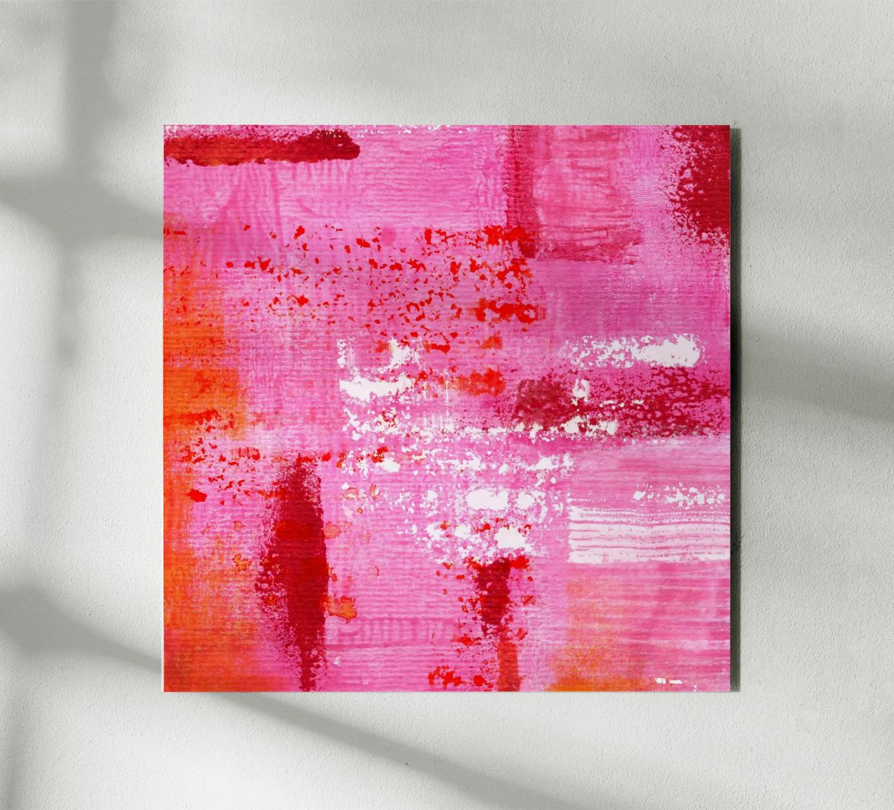 Surfaces 13 | Very Hot Pink & Red | Abstract Painting Alu-Dibond von sabidussi