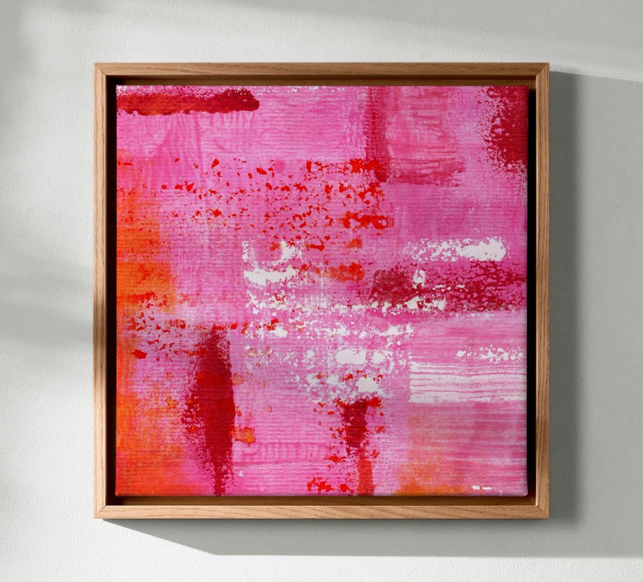 Surfaces 13 | Very Hot Pink & Red | Abstract Painting Leinwand von sabidussi