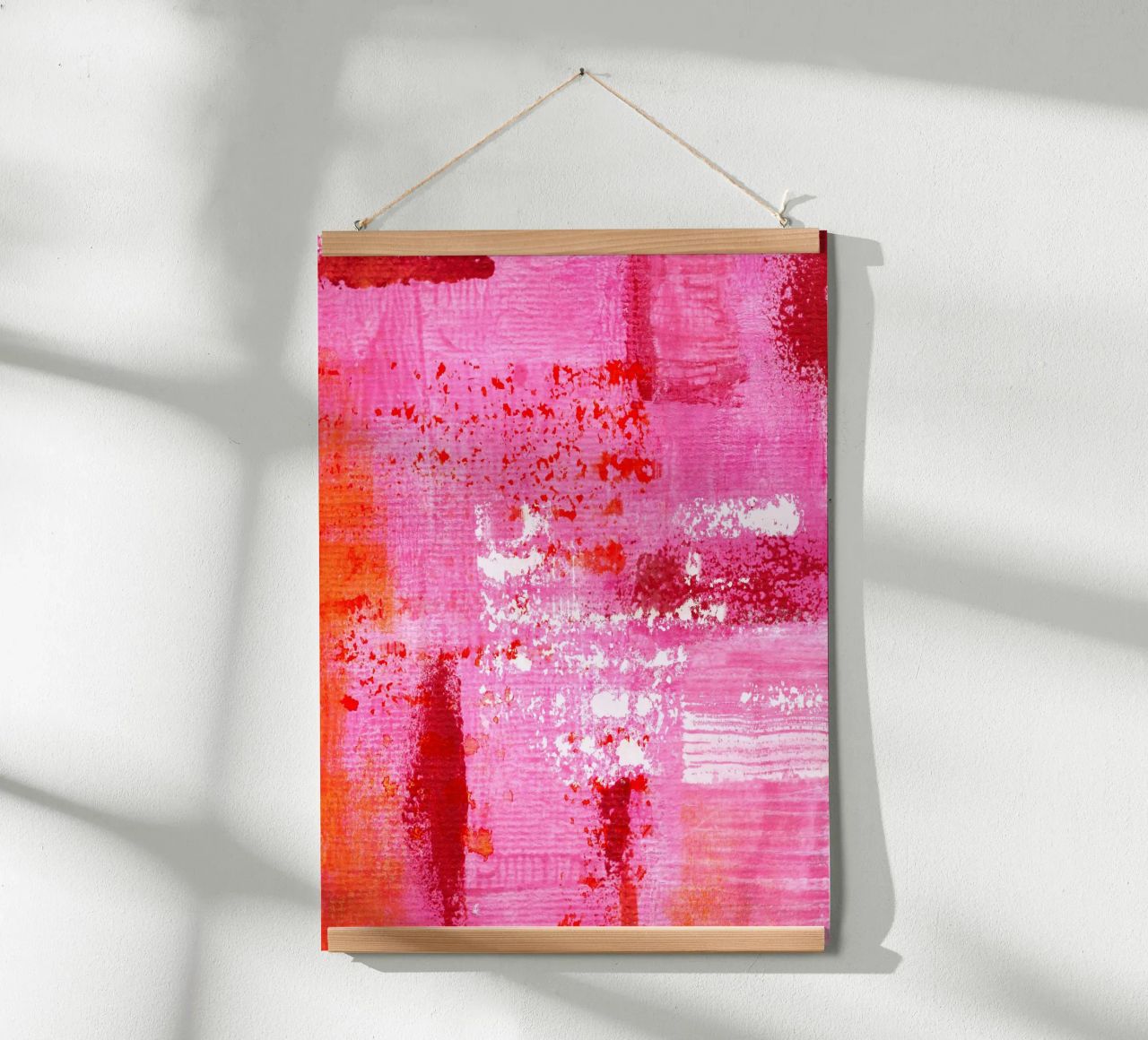 Surfaces 13 | Very Hot Pink & Red | Abstract Painting Poster von sabidussi