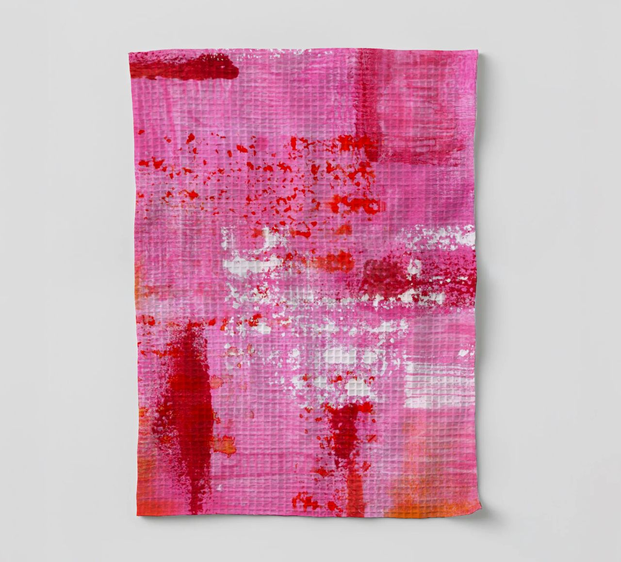 Surfaces 13 | Very Hot Pink & Red | Abstract Painting Geschirrtuch von sabidussi