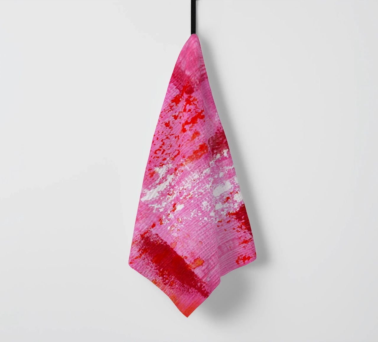 Surfaces 13 | Very Hot Pink & Red | Abstract Painting Geschirrtuch von sabidussi