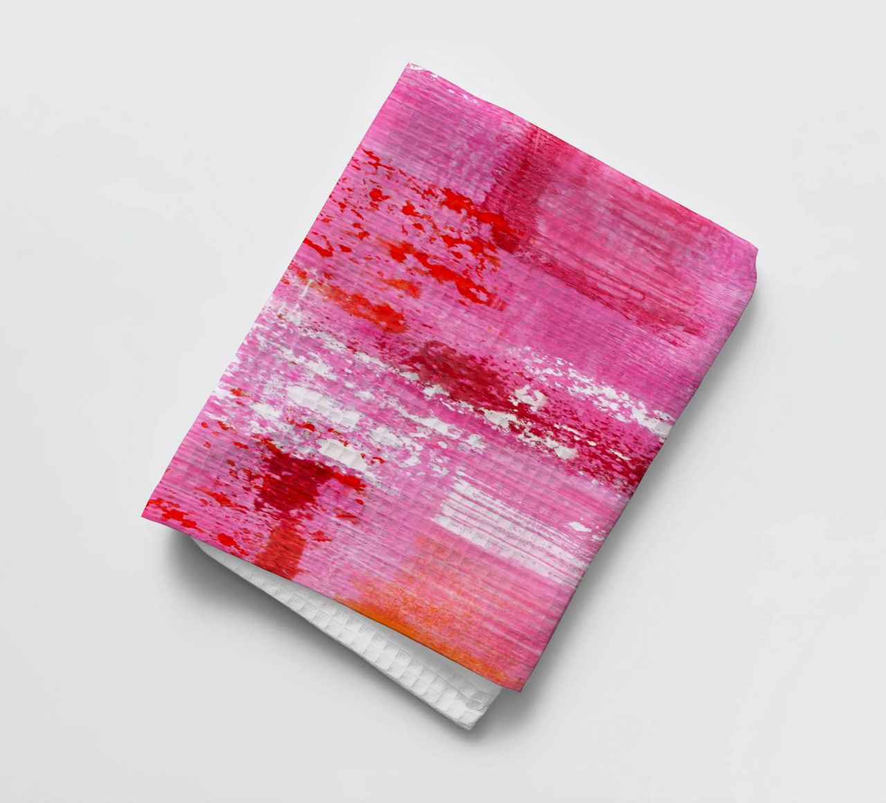 Surfaces 13 | Very Hot Pink & Red | Abstract Painting Geschirrtuch von sabidussi