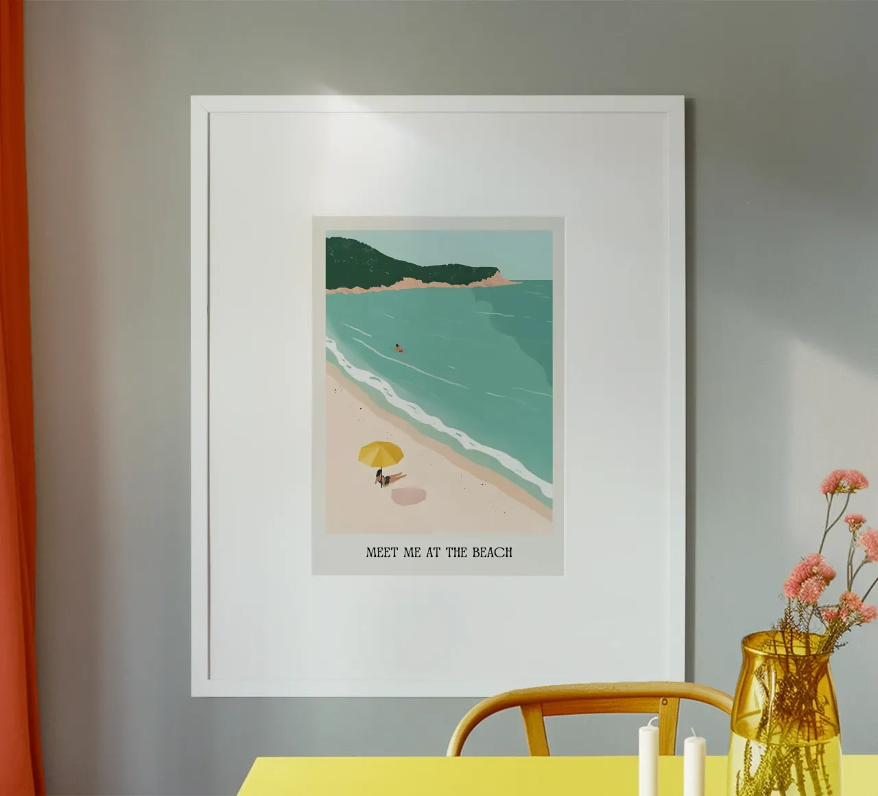 Ontmoet me op het strand, zonnebader Art Print hahnemühle van dawnthesea