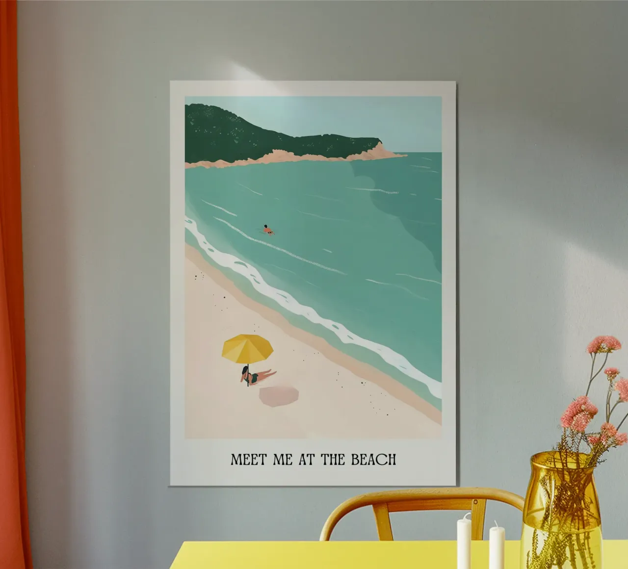 Ontmoet me op het strand, zonnebader Art Print hahnemühle van dawnthesea