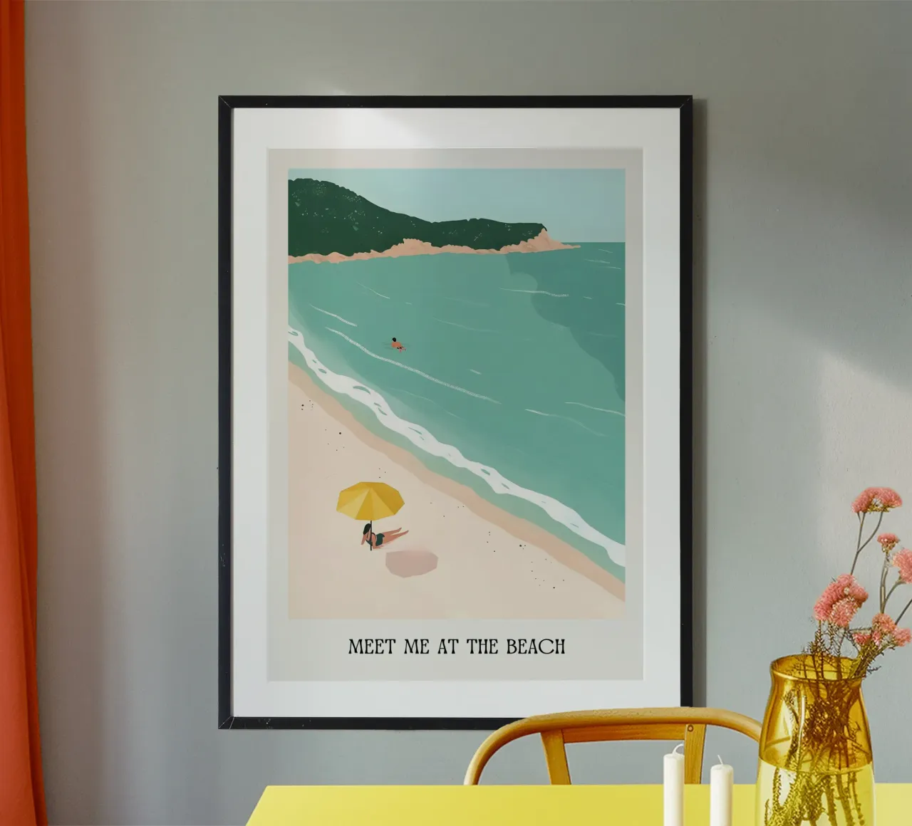 Ontmoet me op het strand, zonnebader Art Print hahnemühle van dawnthesea