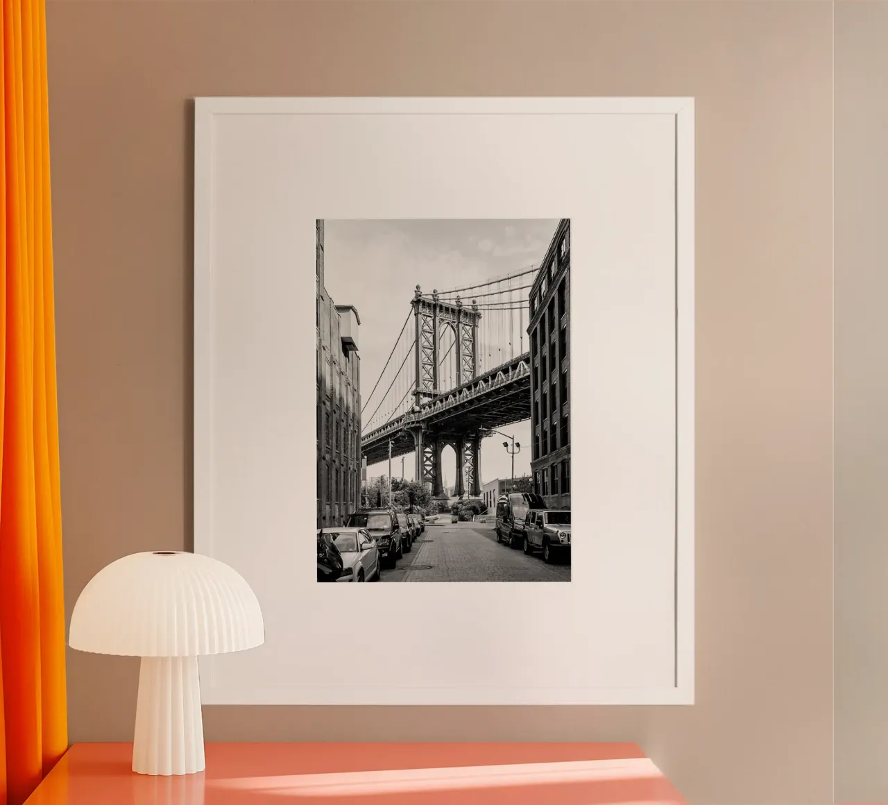 Ponte di Manhattan poster con telaio in plastica da Sowa Studio