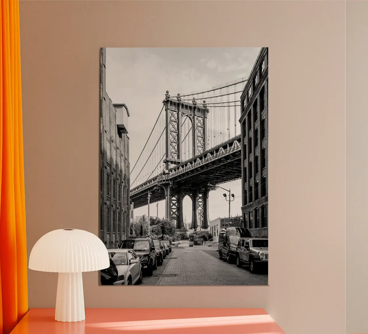 Ponte di Manhattan poster con telaio in plastica da Sowa Studio