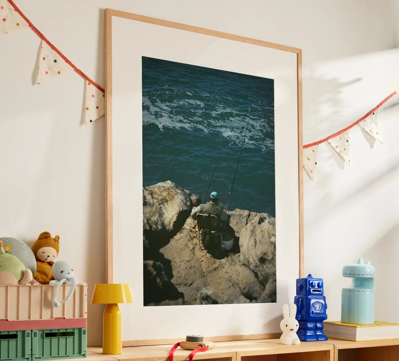 Pescatore poster con telaio in legno da Mane