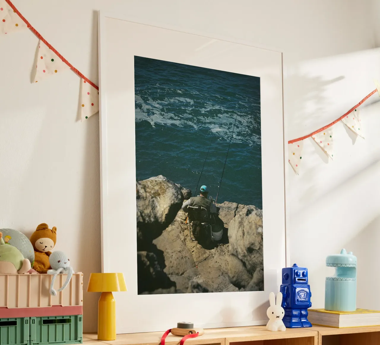 Pescatore poster con telaio in legno da Mane