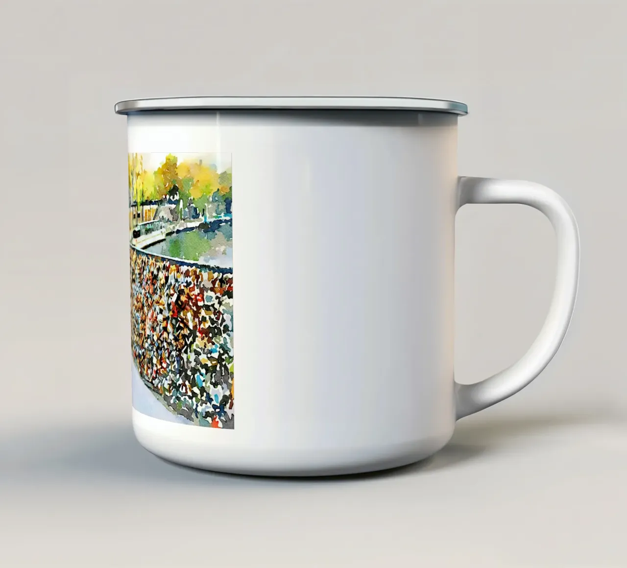 Amore a Parigi tazza in smalto da Massimo Frascogna
