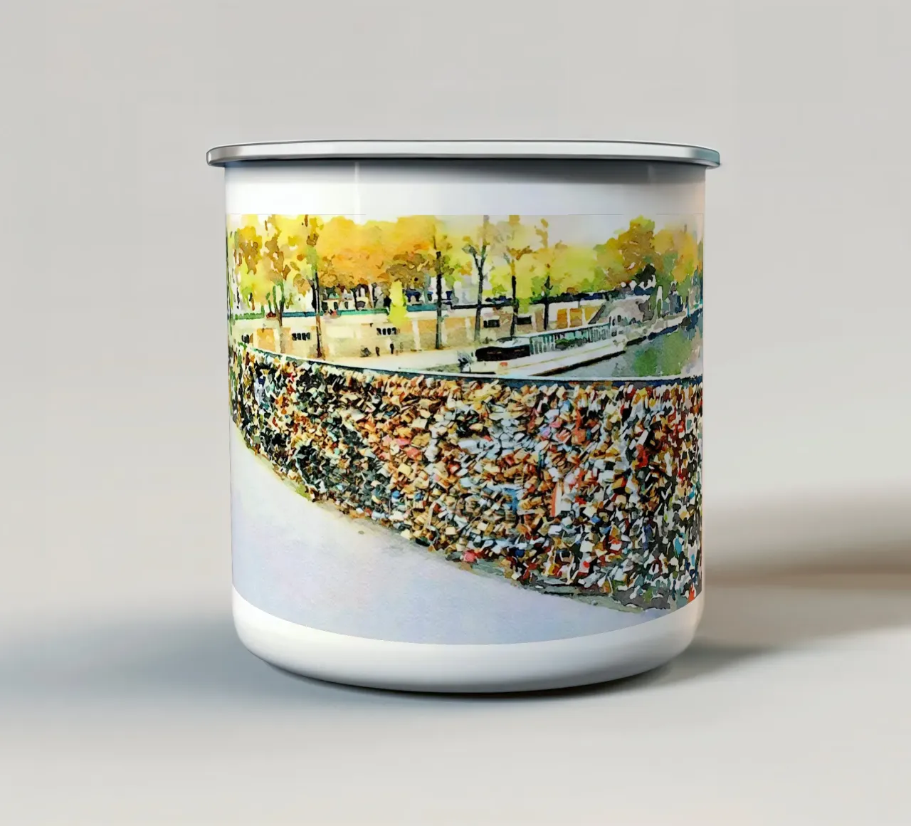 Amore a Parigi tazza in smalto da Massimo Frascogna