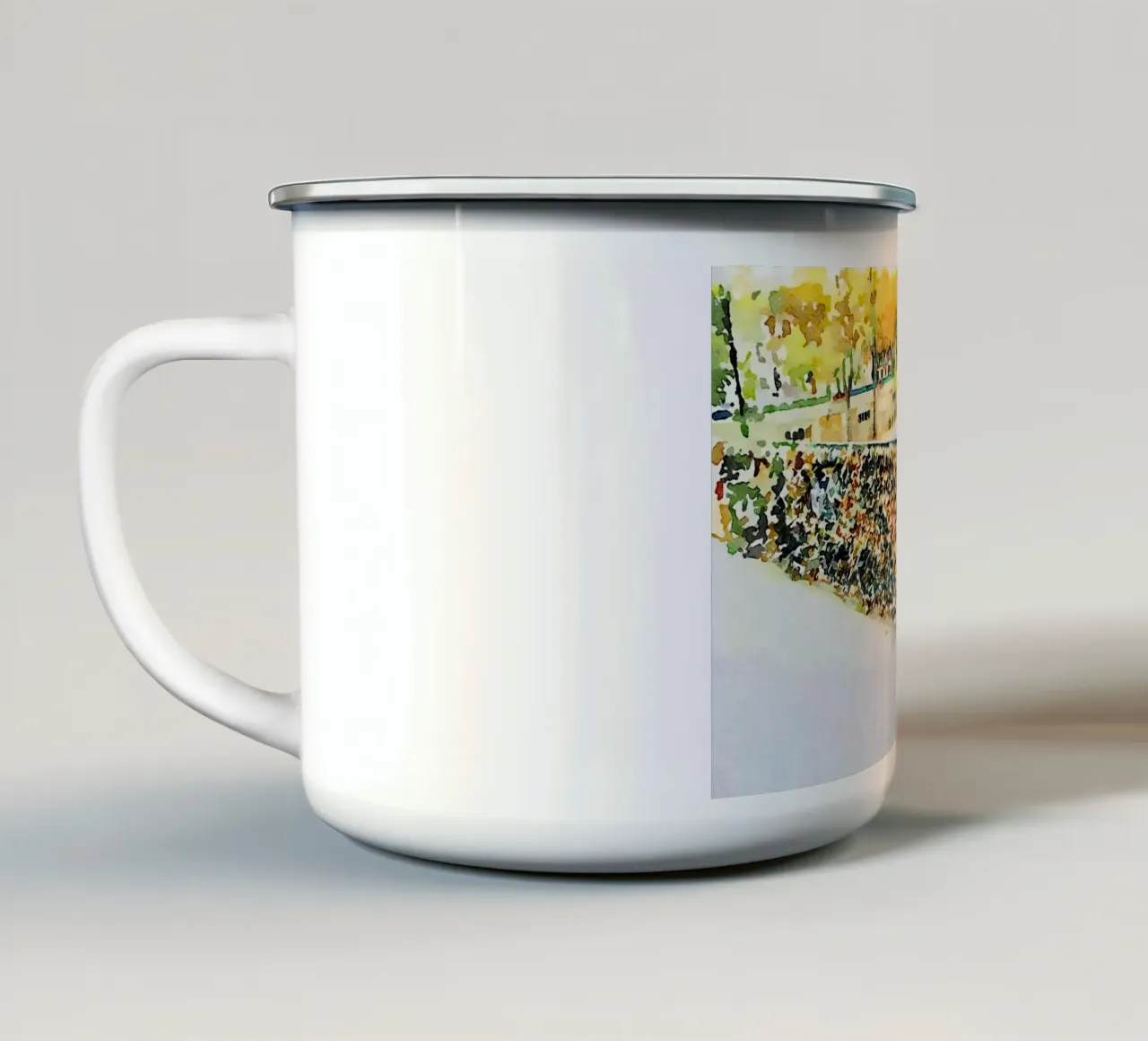 Amore a Parigi tazza in smalto da Massimo Frascogna