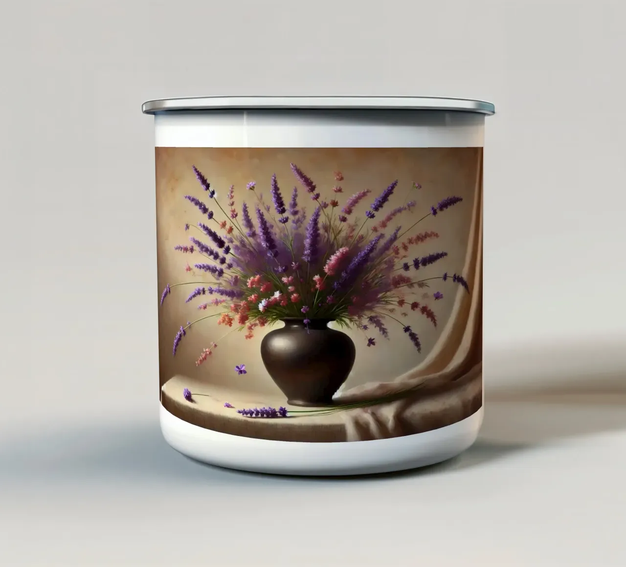 Bouquet vittoriano di lavanda tazza in smalto da VintageBotanics