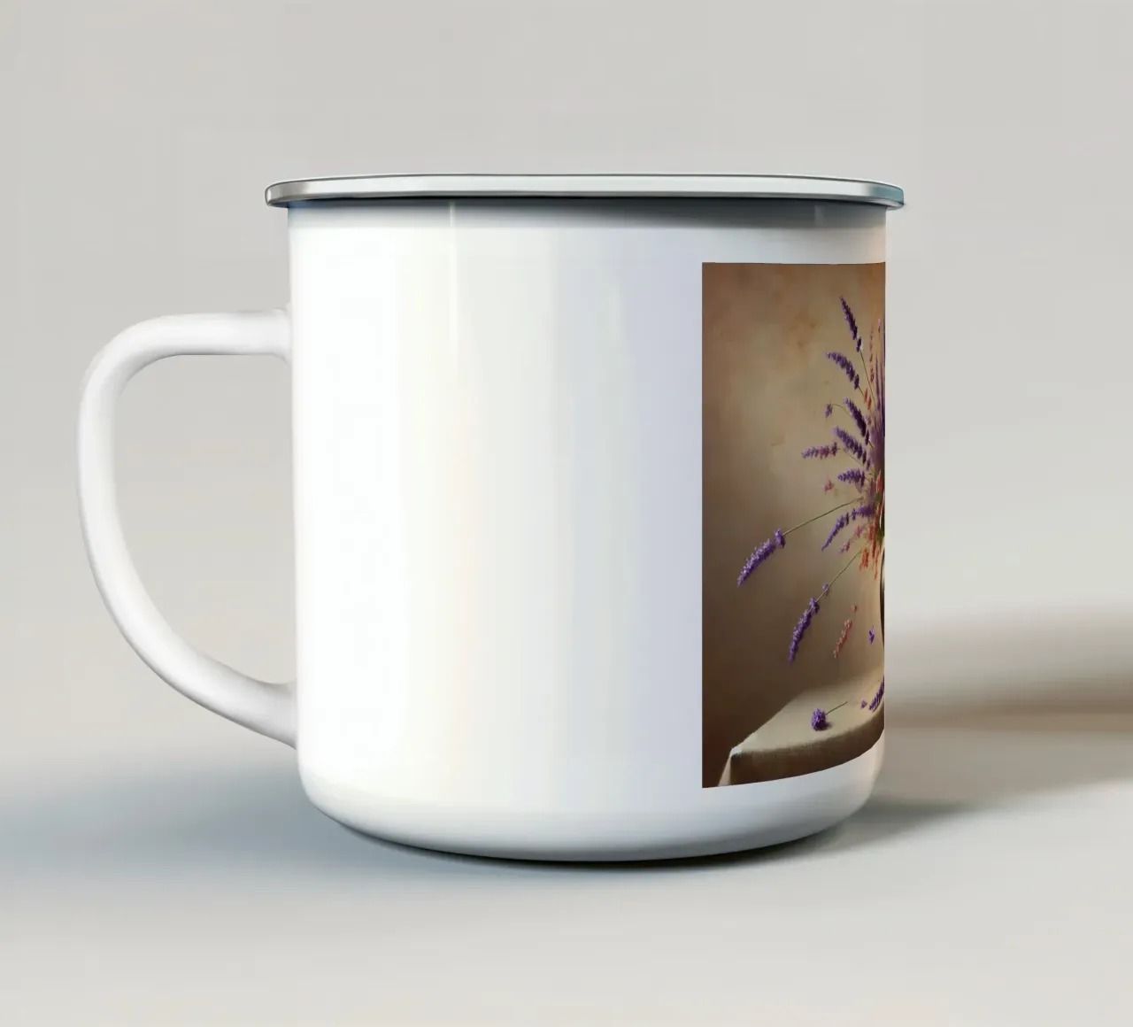 Bouquet vittoriano di lavanda tazza in smalto da VintageBotanics