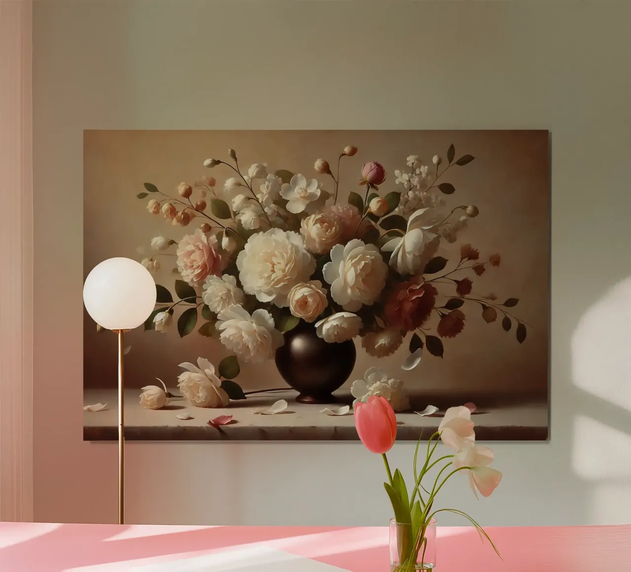 Bouquet di gardenia vittoriana poster con telaio in legno da VintageBotanics
