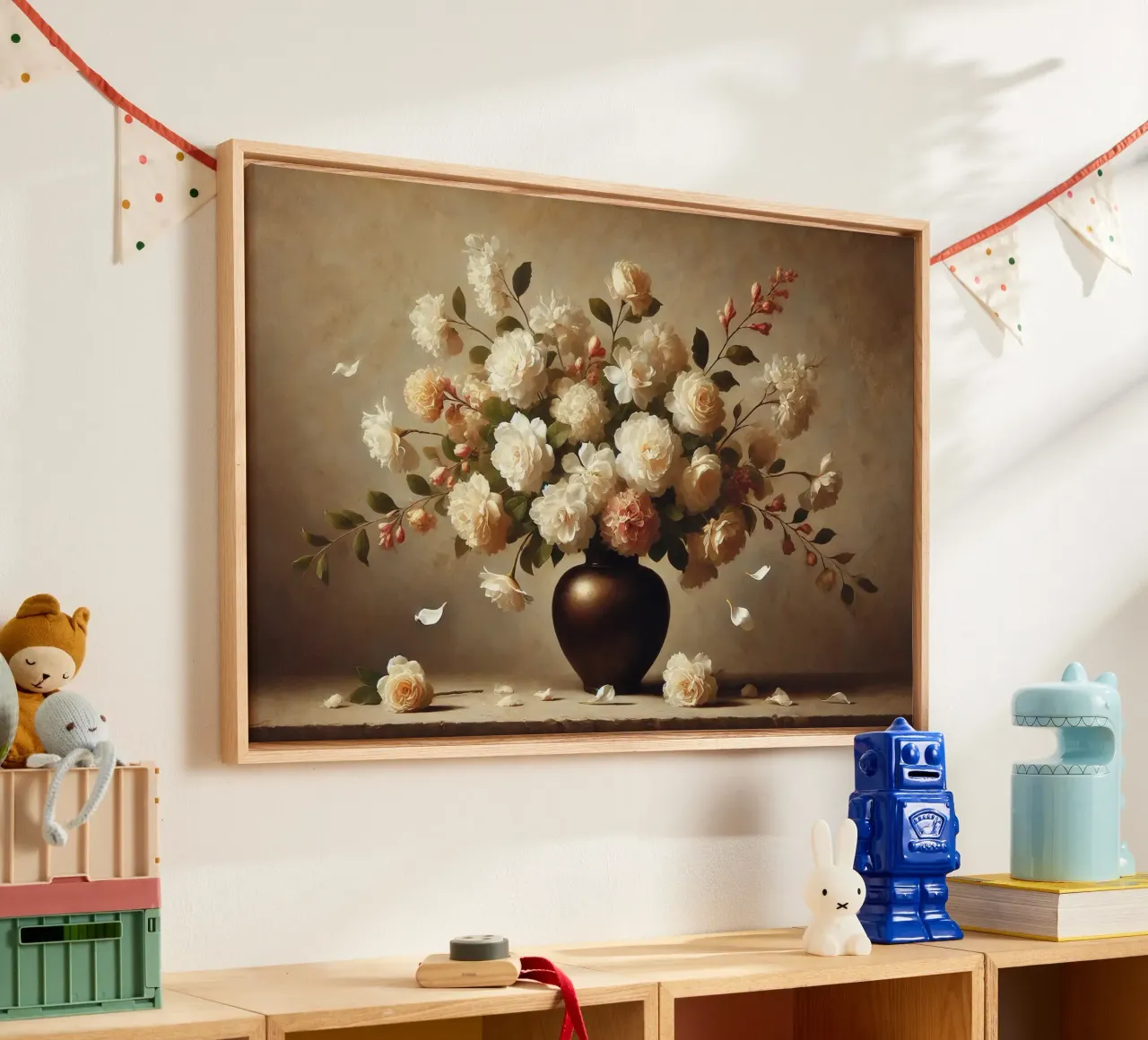 Bouquet di gelsomino vittoriano tela con Cornice a cassetta da VintageBotanics