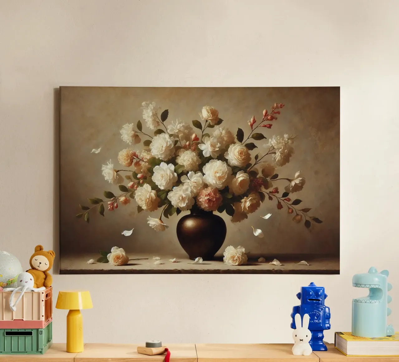 Bouquet di gelsomino vittoriano tela con Cornice a cassetta da VintageBotanics