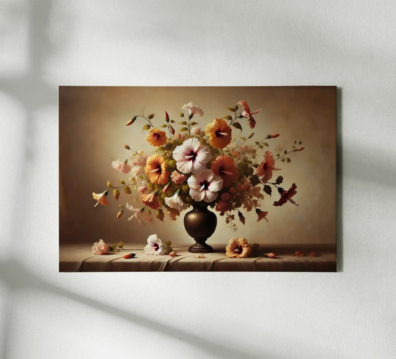 Bouquet di ibisco vittoriano tela con Cornice a cassetta da VintageBotanics