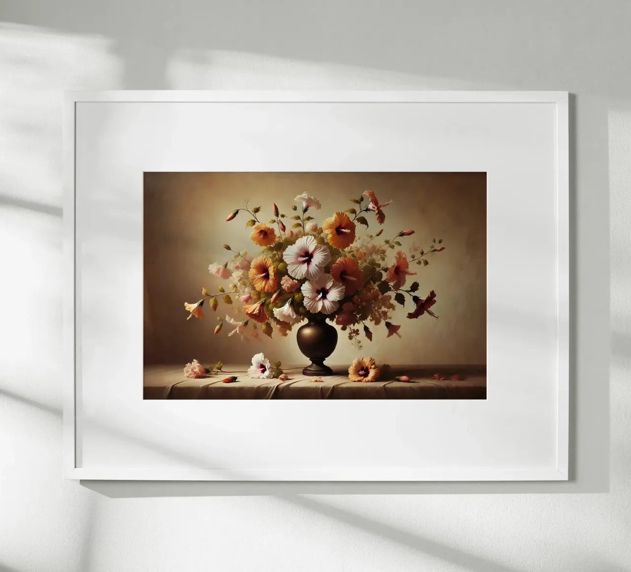 Bouquet di ibisco vittoriano poster con telaio in alluminio da VintageBotanics