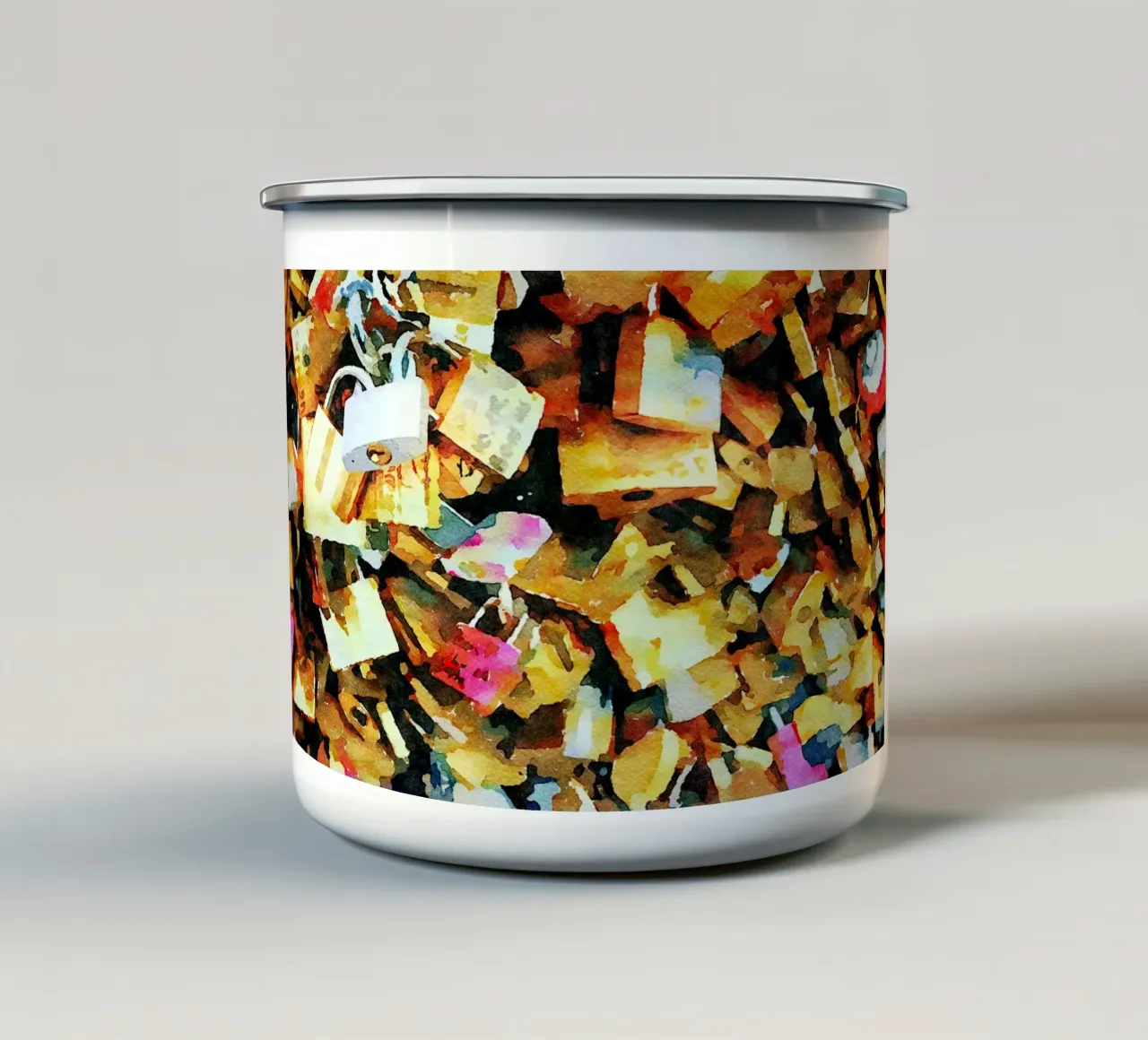 Amore a Parigi tazza in smalto da Massimo Frascogna
