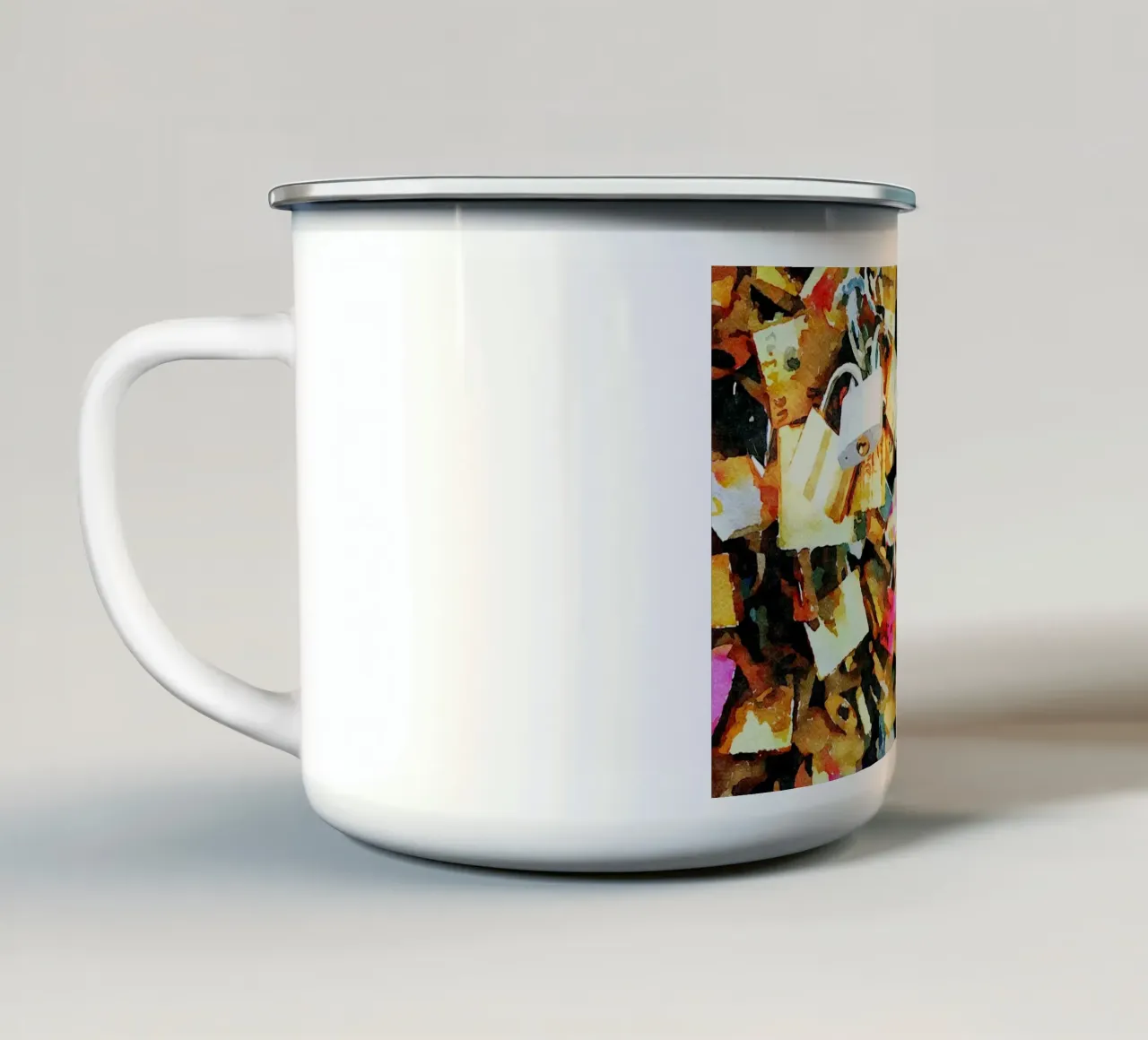 Amore a Parigi tazza in smalto da Massimo Frascogna