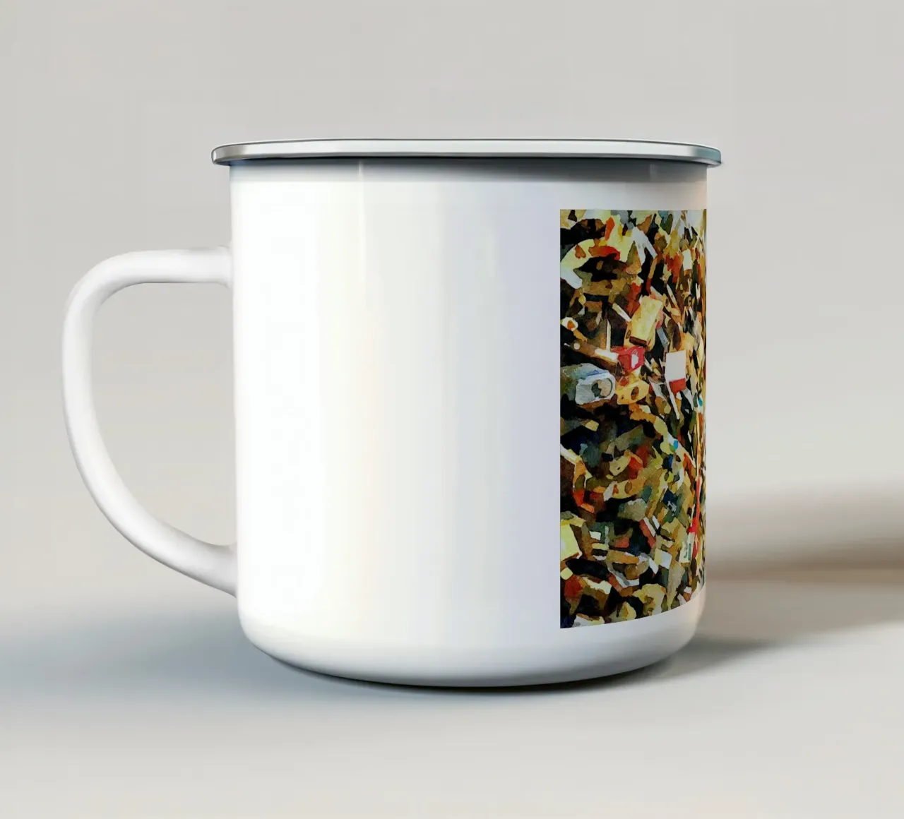 Amore a Parigi tazza in smalto da Massimo Frascogna