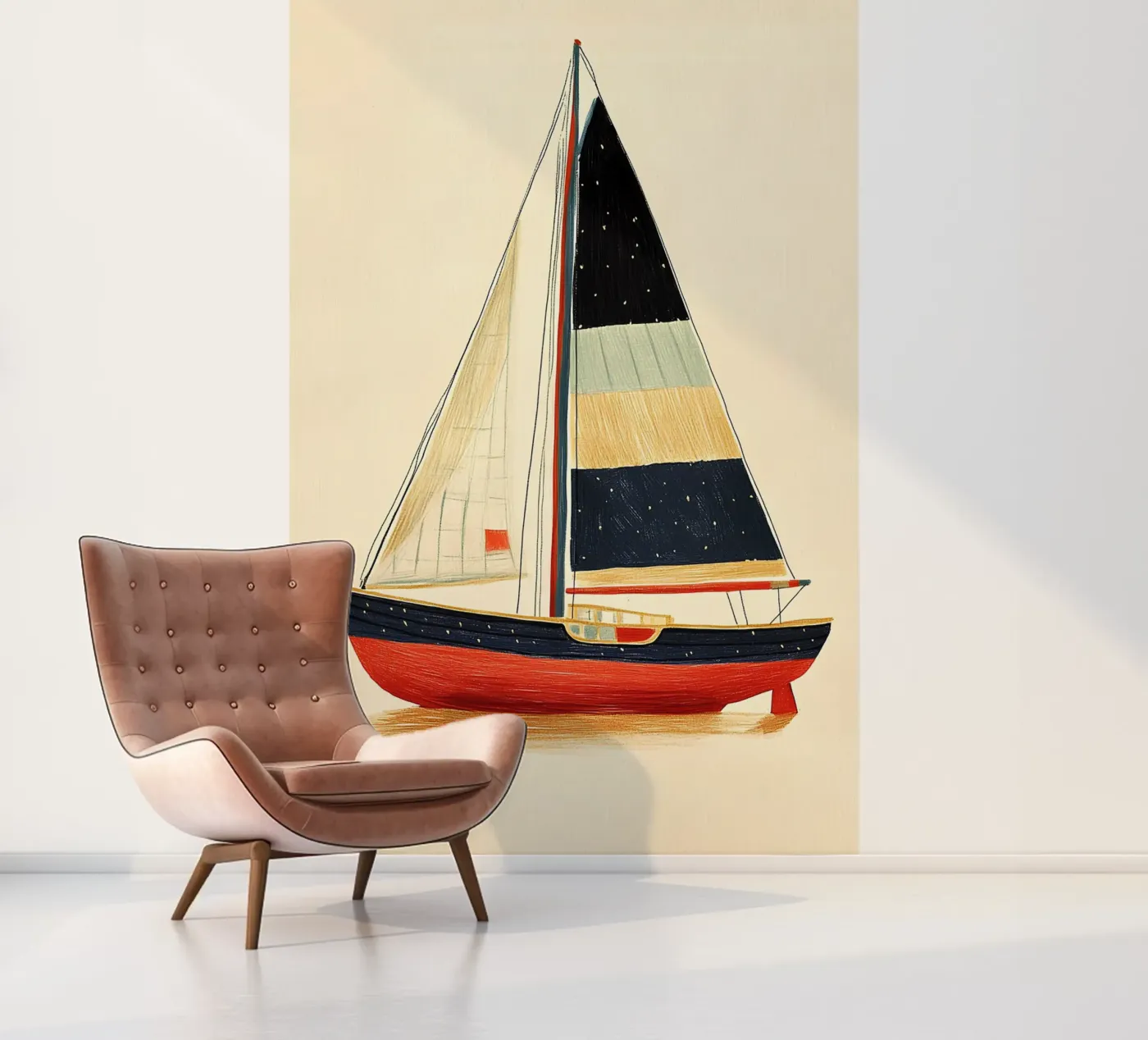 Zeilboot fotobehang van Curious Canvas