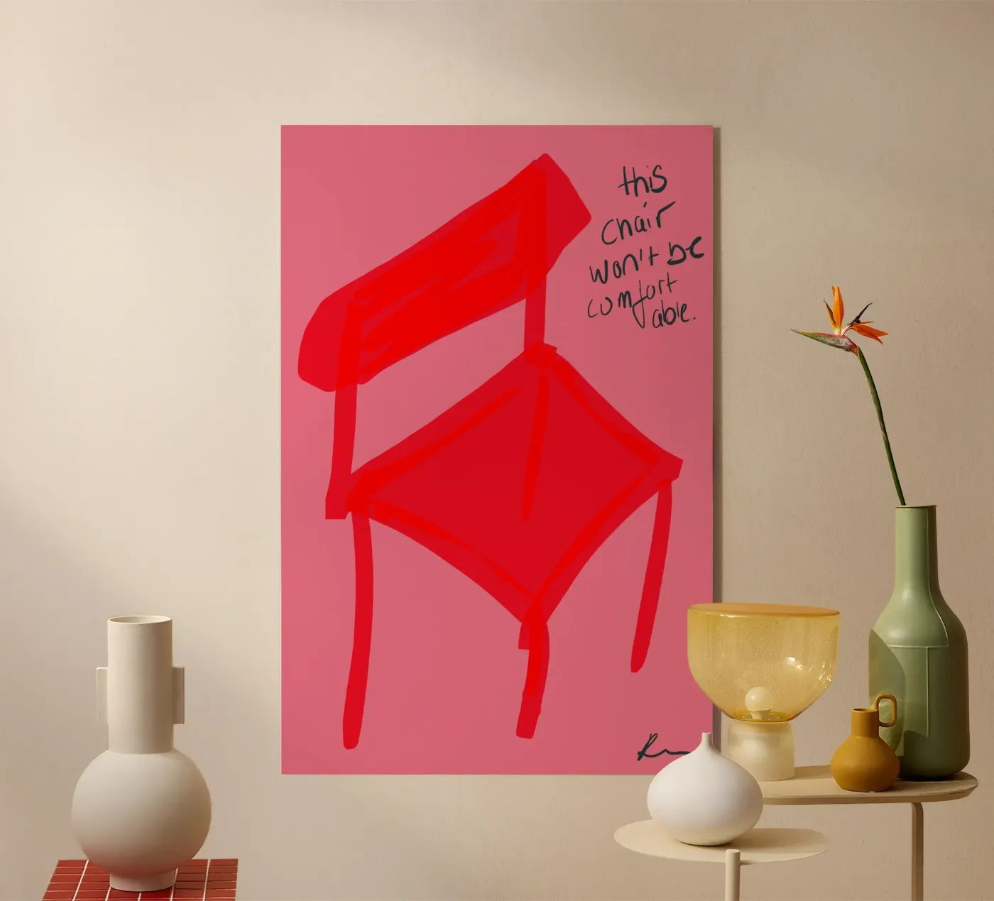 Uncomfortable Chair acryl van PurePeachStudio