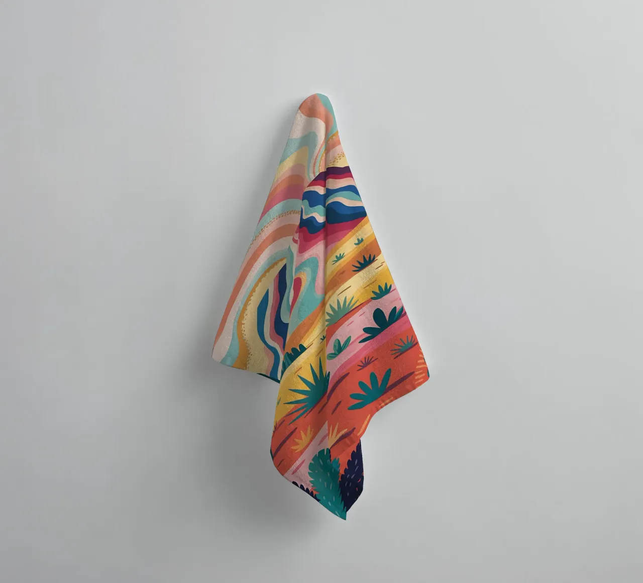 Pop Art desert in vivid colours towel by Plain Thoughts