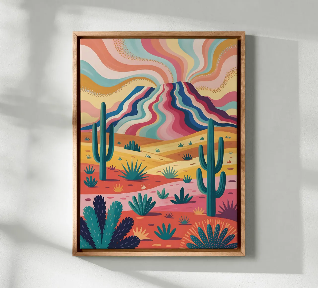 Il deserto della Pop Art in colori vivaci tela con Cornice a cassetta da Plain Thoughts