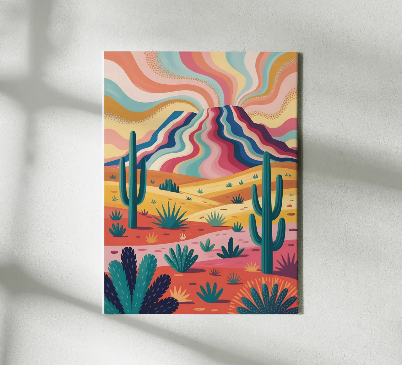 Il deserto della Pop Art in colori vivaci tela con Cornice a cassetta da Plain Thoughts