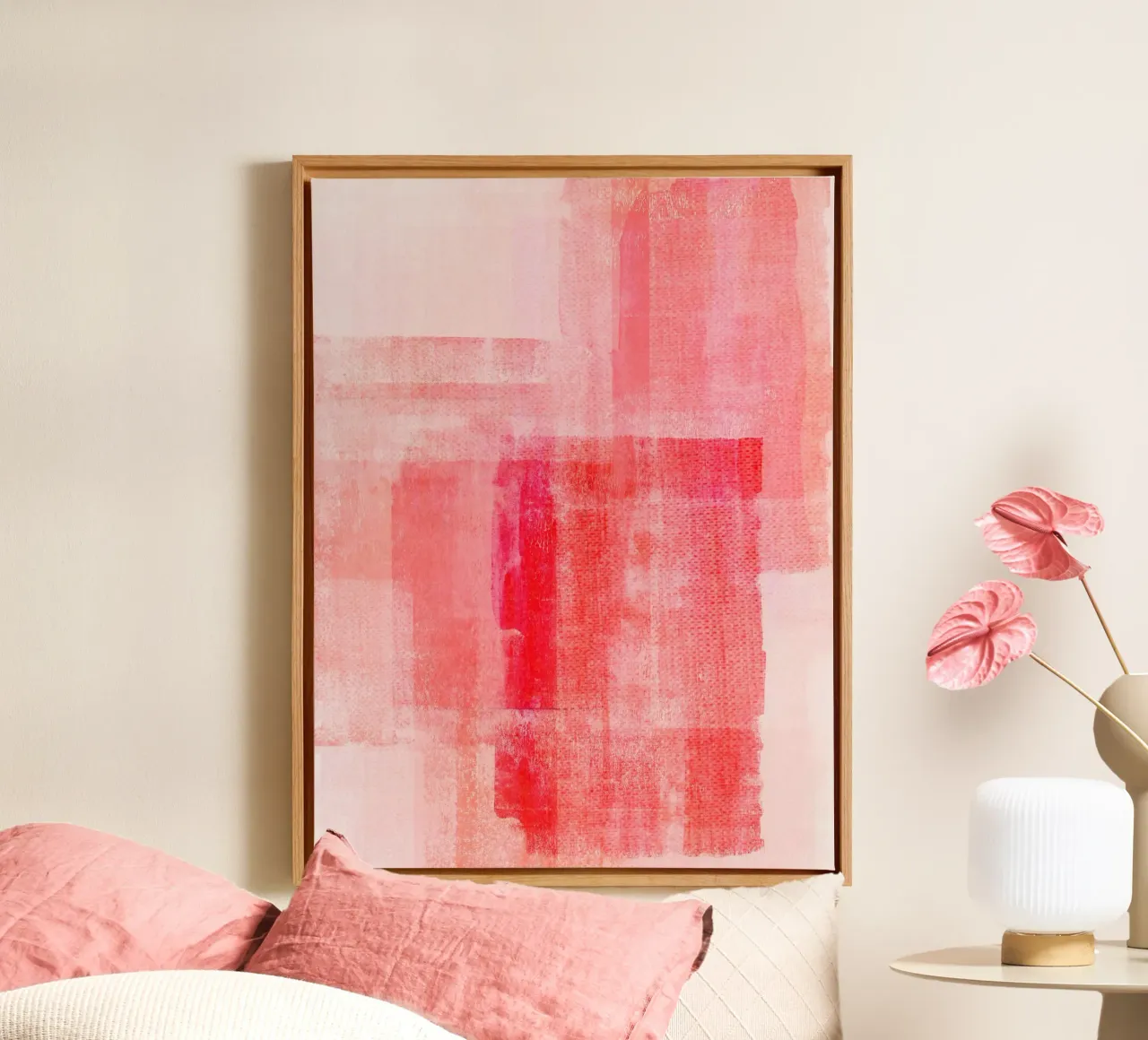 Surfaces 15 | Textured Red on Pink tela con Cornice a cassetta da sabidussi