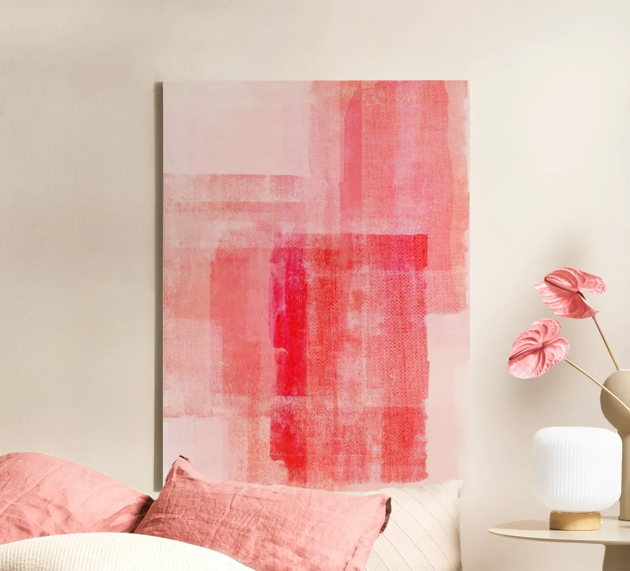 Surfaces 15 | Textured Red on Pink tela con Cornice a cassetta da sabidussi