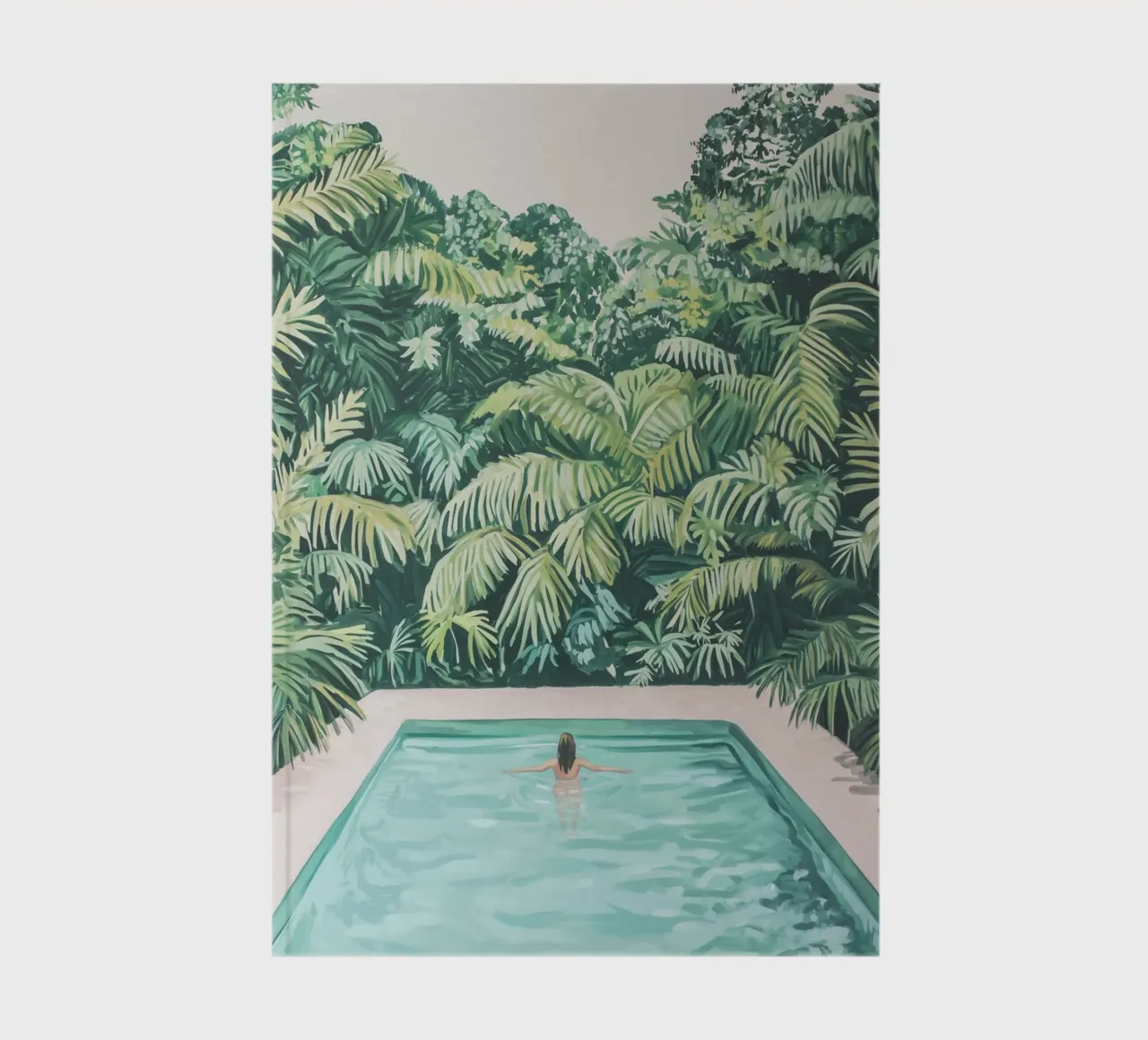 Woman in a tropical pool notebook by Carinaprint