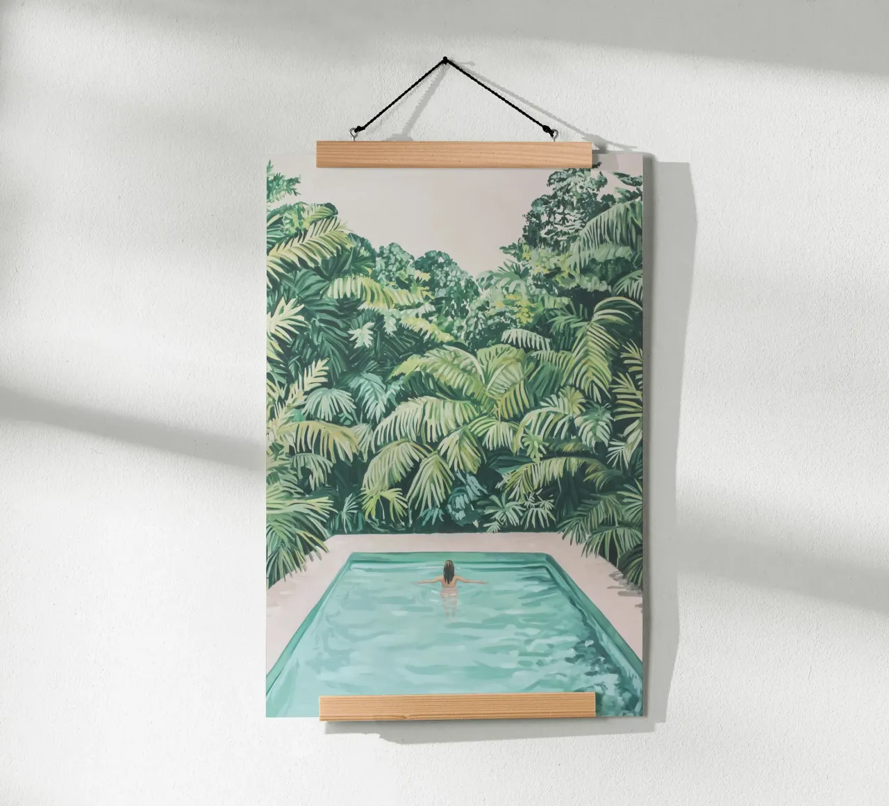 Donna in una piscina tropicale poster da Carinaprint