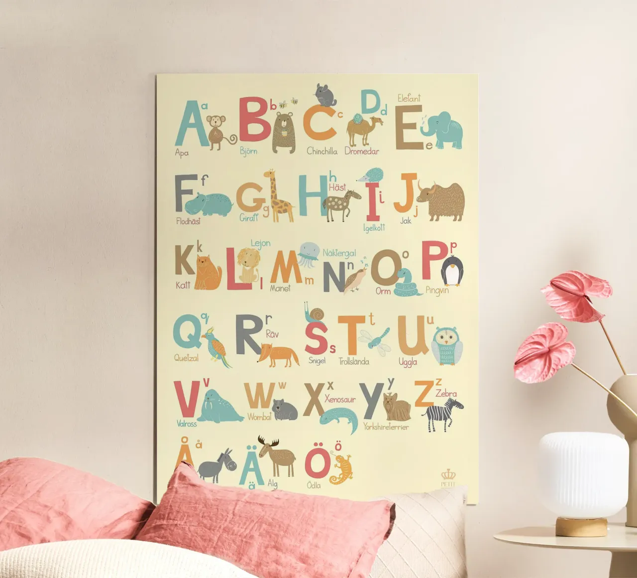 Stampa alfabeto animali poster con telaio in plastica da MelisaArt