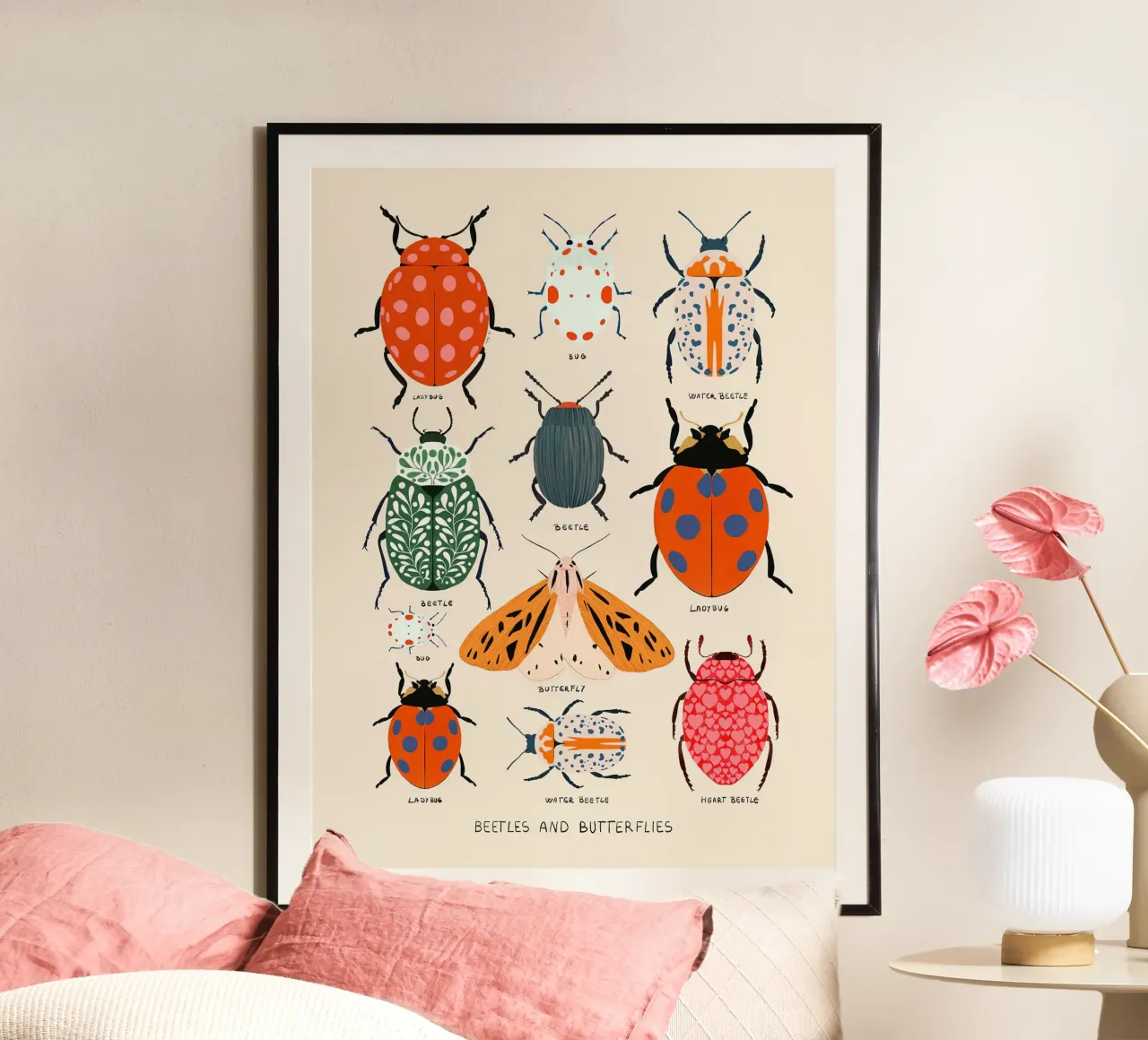 Stampa di coleotteri e farfalle poster da MelisaArt