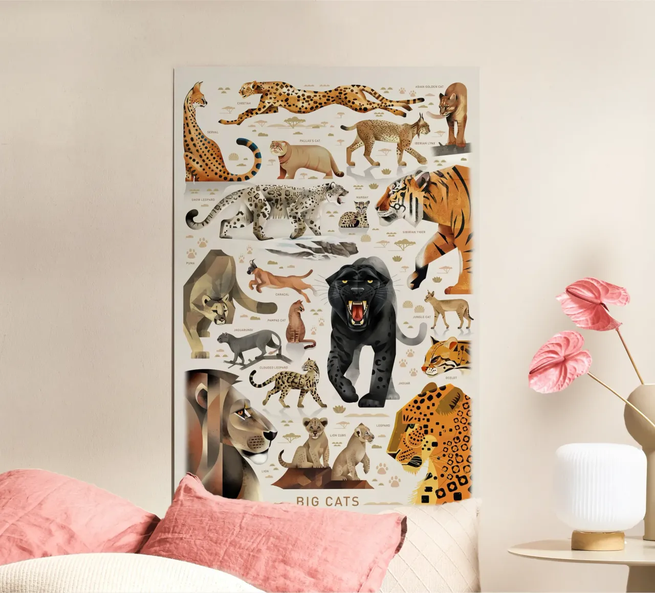 Stampa Grandi Gatti I poster con telaio in plastica da MelisaArt