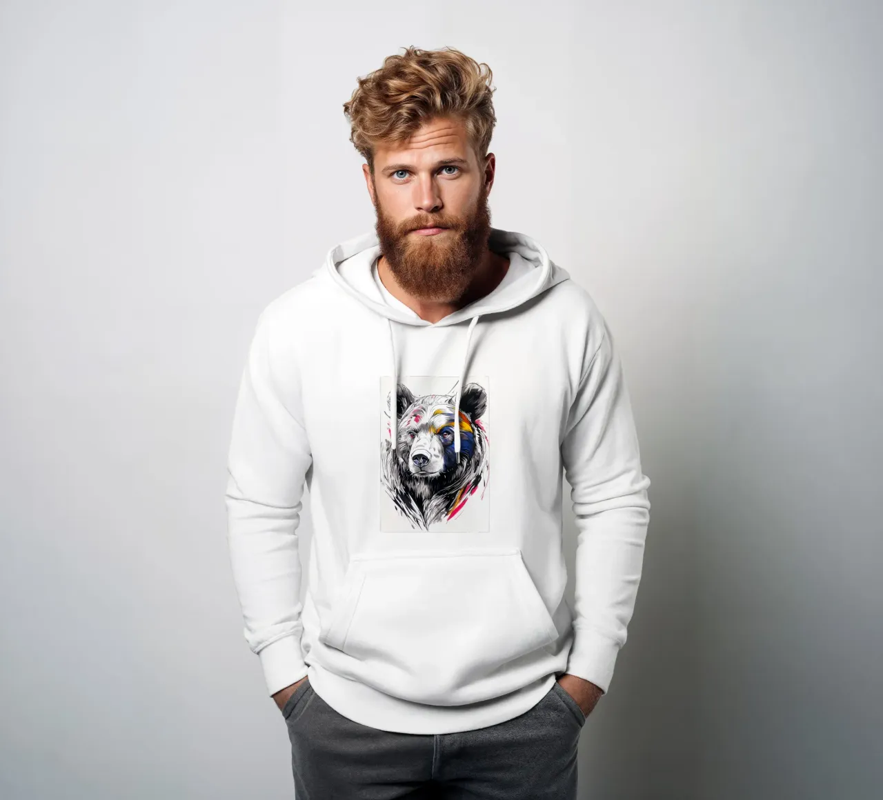Orso animale felpa con cappuccio da Justyna Jaszke JBJart