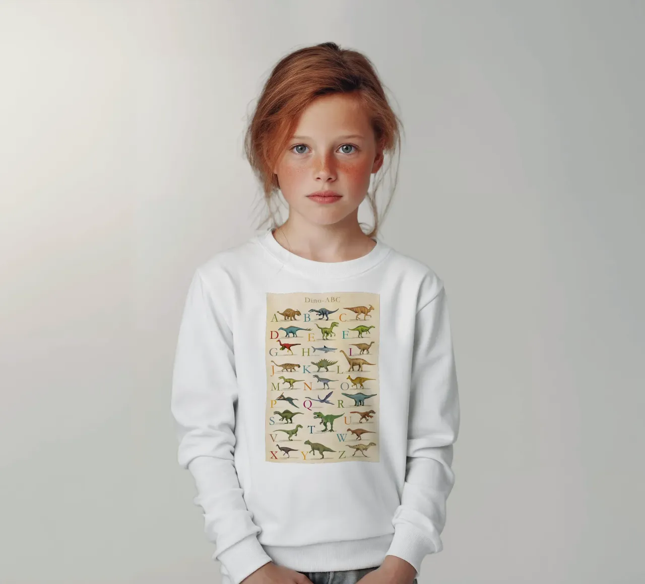 Stampa Dino ABC felpa bambino da MelisaArt