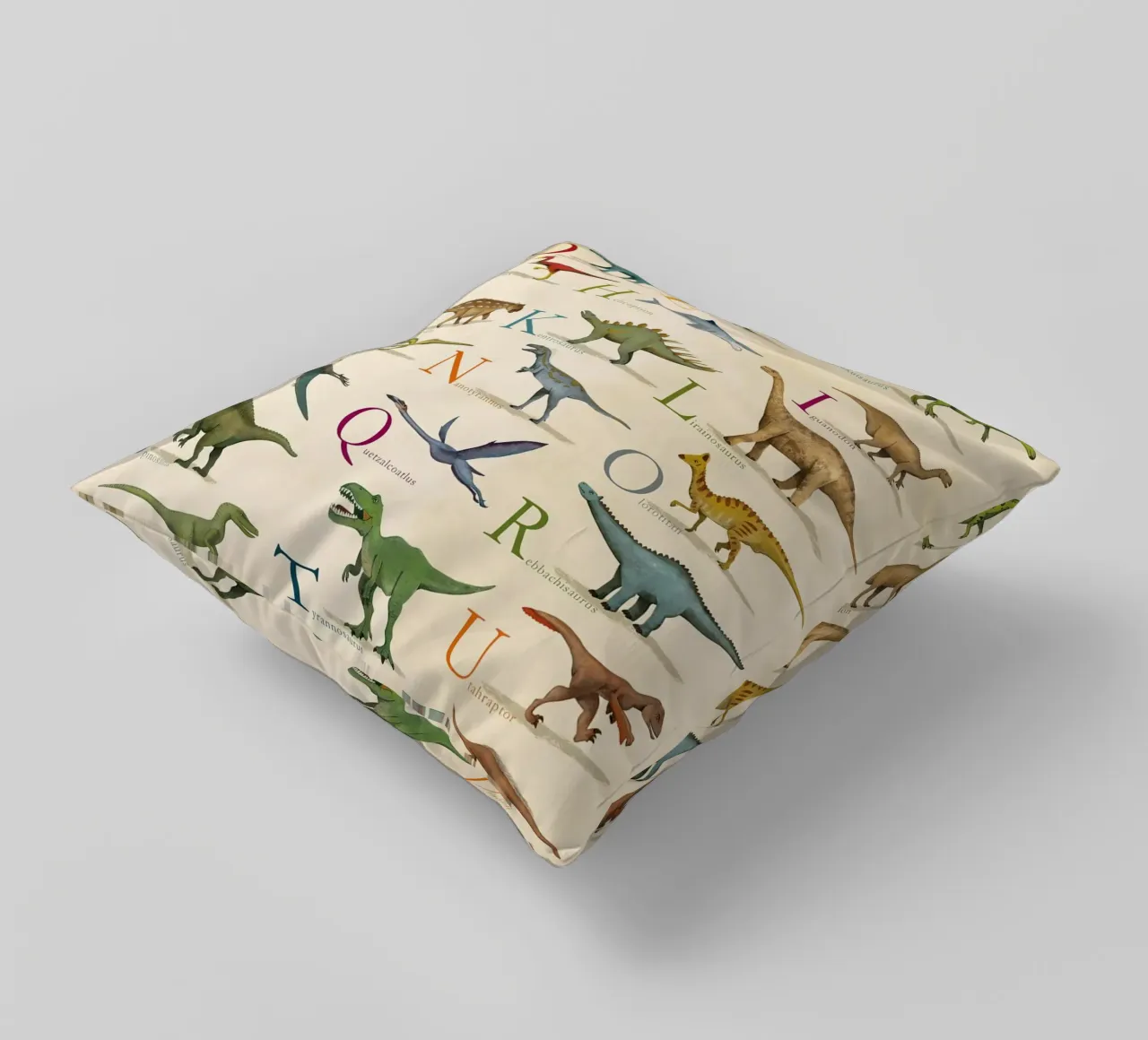 Stampa Dino ABC cuscino da MelisaArt