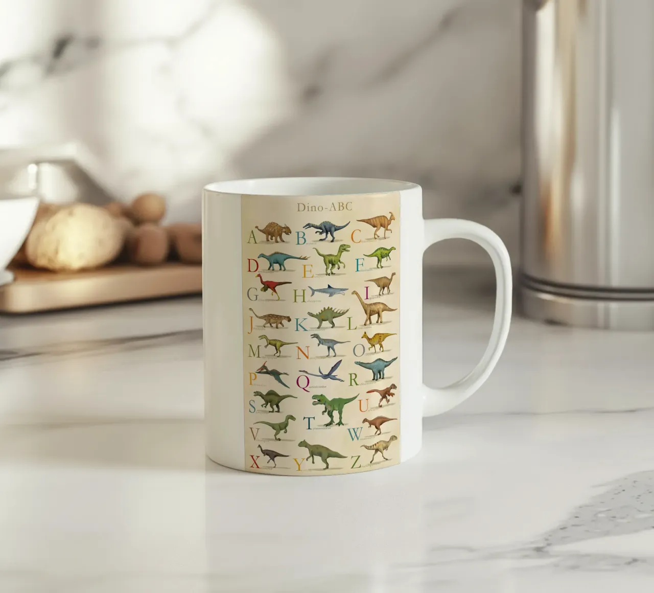 Dino ABC print keramische mok van MelisaArt