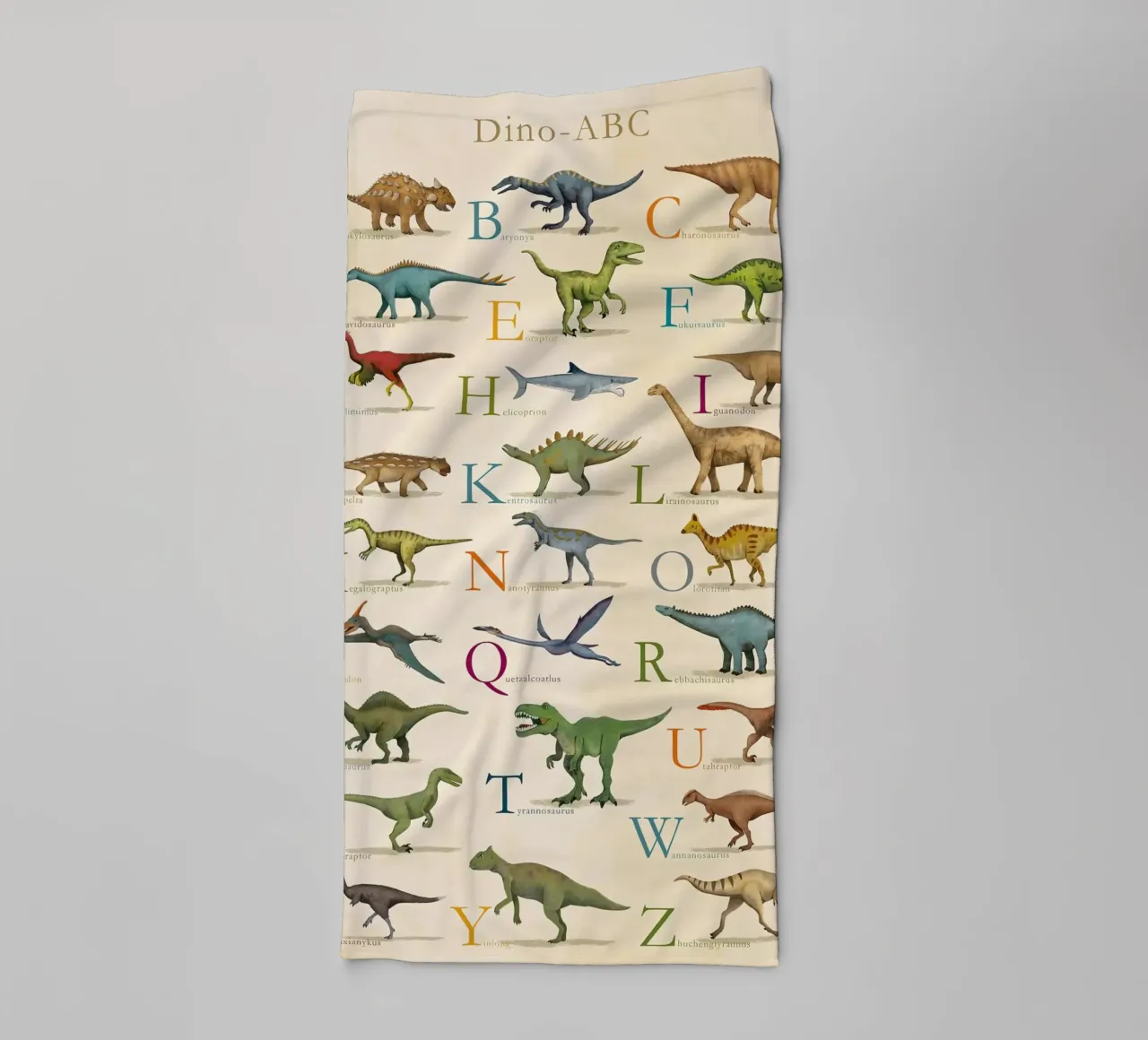 Stampa Dino ABC asciugamano da bagno da MelisaArt