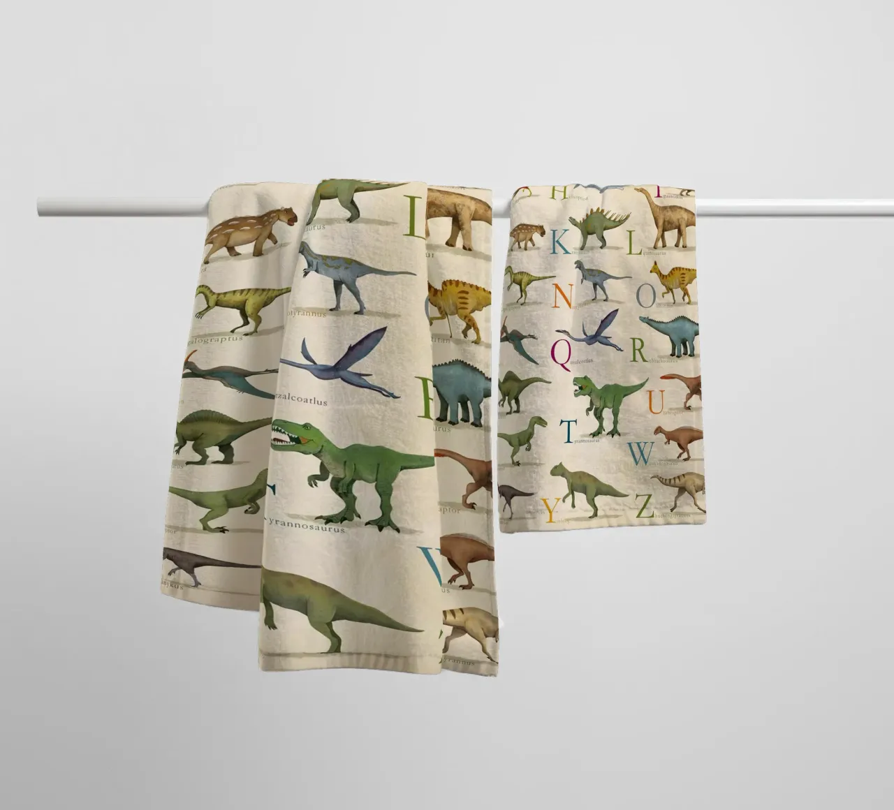 Stampa Dino ABC asciugamano da bagno da MelisaArt