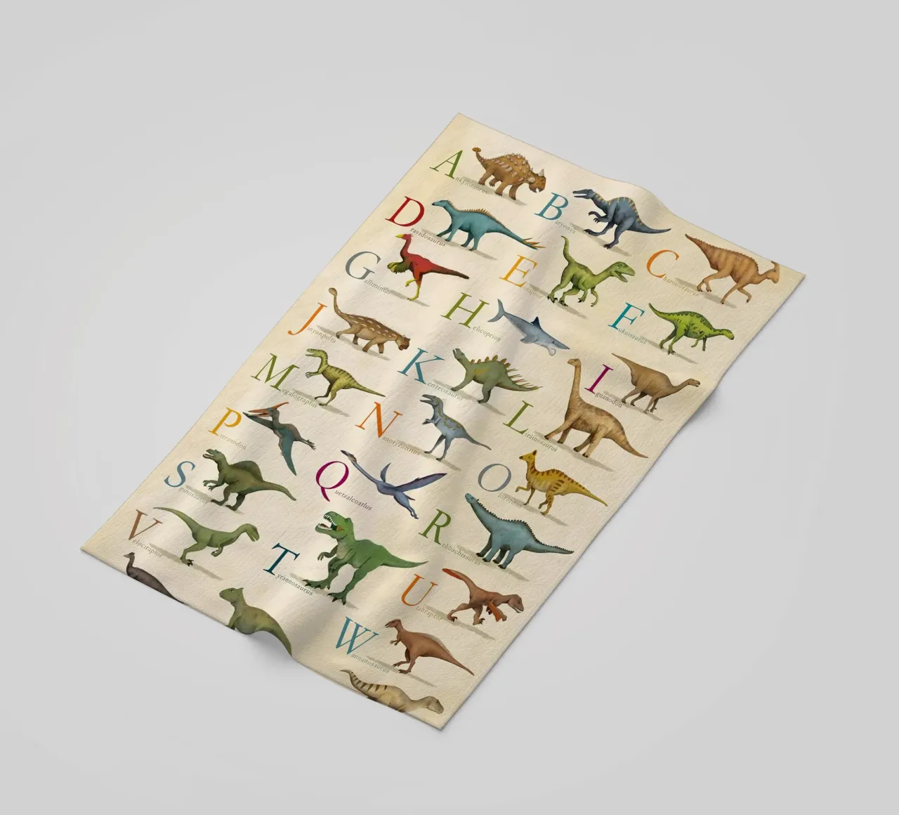 Stampa Dino ABC telo mare da MelisaArt